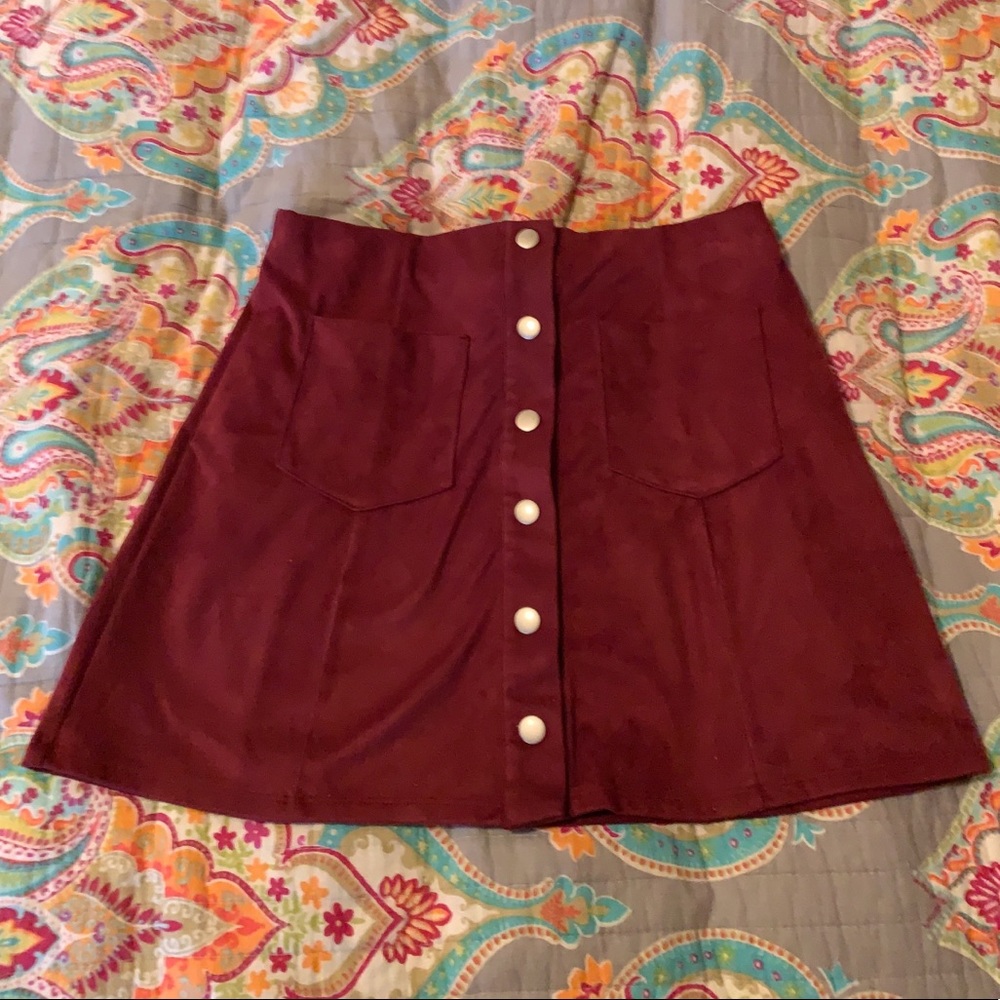 Cheap Bundles ☮️ Faux suede vintage button skirt